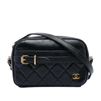 Chanel Pre-owned Buckle Camera Bag - Dames - Pre-owned - Zwart - Maat: ONE Size Leer
