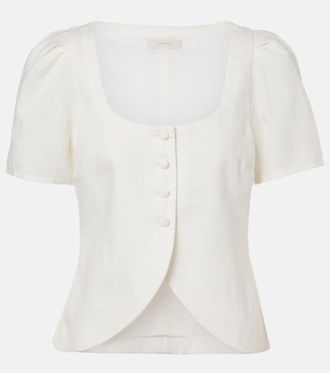 Faithfull The Brand Emma linen top