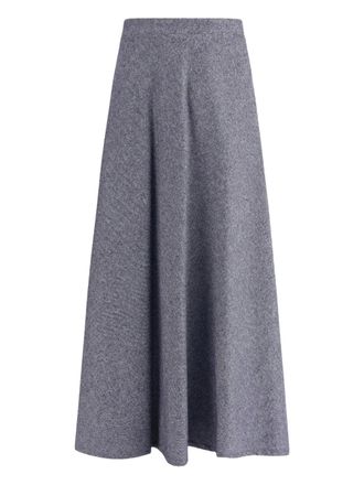 Sara Roka A-line denim midi skirt - women - Cotton/Wool/Elastane/Polyester - 42 - Grey