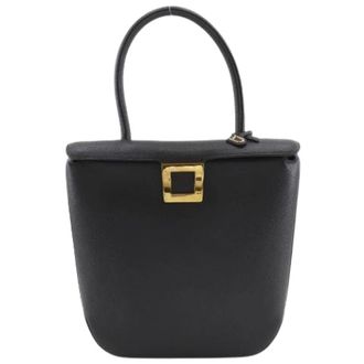 Delvaux Pre-owned Leren Handtas - Dames - Pre-owned - Zwart - Maat: ONE Size Leer