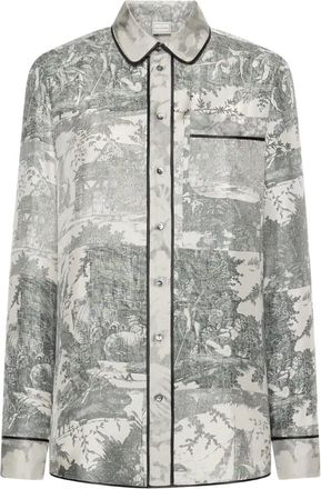 Pierre-Louis Mascia Camicia in seta a maniche lunghe - Grigio