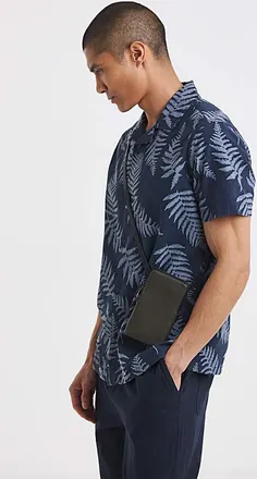 Jacamo Leaf Print Short Sleeve Shirt