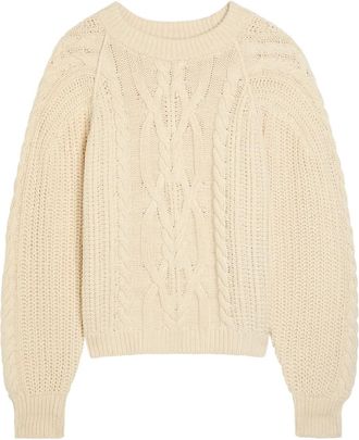 Free People Frankie kabelgebreide trui - Beige
