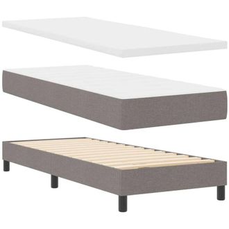 vidaXL Cama Box Spring Con Colch&oacute;n Con Colch&oacute;n Taup&eacute; 80 X 200 Cm Vidaxl