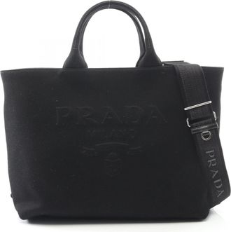 Prada Black Canvas Tote Bag (Pre-Owned)