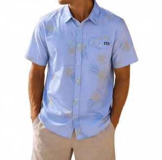 Salty Crew Weekender Short Sleeve Tech Woven Shirt In Light Blue