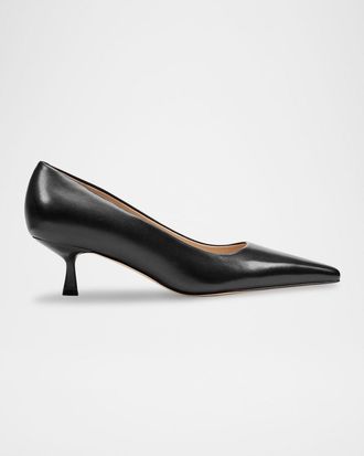 Marc Fisher Calynna Leather Kitten-Heel Pumps
