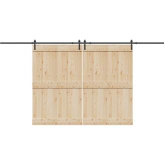 vidaXL Kit De Herrajes Para Puertas Correderas Acero Negro 427 Cm Vidaxl