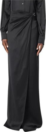 Tom Ford Rokken, Dames, Zwart, S, Silk Wrap Maxi Rok
