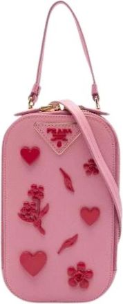 Prada Pre-owned Telefoon Crossbody Tas - Dames - Vintage Mini Tas - Roze - ONE Size - Leer - Vintage
