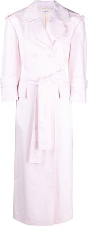 Thom Browne double-breasted cotton trench coat - women - Silk/Cotton - 38 - Pink