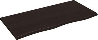 vidaXL Encimera baño madera maciza tratada marrón oscuro 100x50x2 cm Vidaxl
