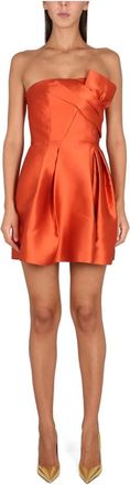 Alberta Ferretti Draped Mini Dress - female - Alberta Ferretti - Party Dresses - Red - M - Dresses