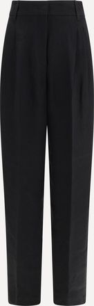Max Mara Pantaloni Mstsumero in batavia di lino d&eacute;lav&eacute; Woman 42