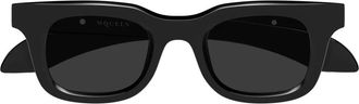 Alexander McQueen Square Zonnebrillen - unisex - Zonnebrillen - Zwart - 46 MM - Nylon - Accessoires