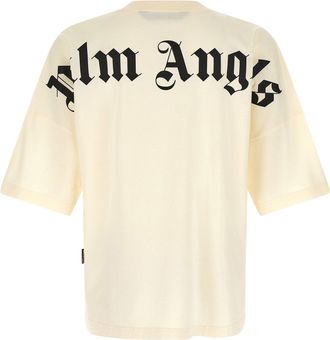 Palm Angels Logo-Print T-Shirt - Cream