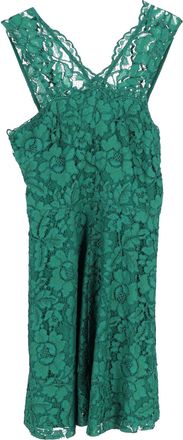Sandro Riviera Lace Mini Dress in Green Rayon