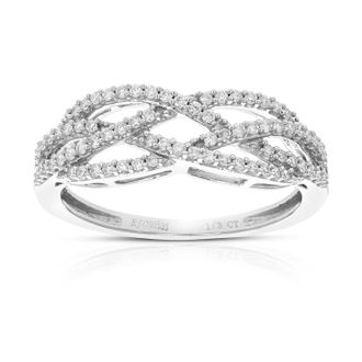 Vir Jewels 1/3 cttw Lab Grown Diamond Wedding Band in Sterling Silver For Women