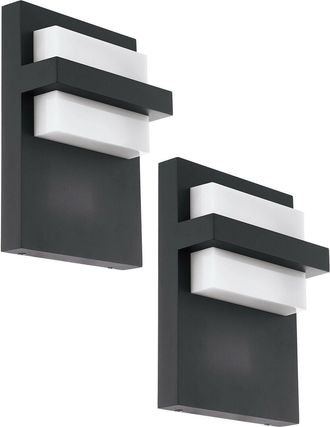 Loops 2 PACK IP44 Outdoor Wall Light Anthracite Aluminium 10W LED Porch Lamp