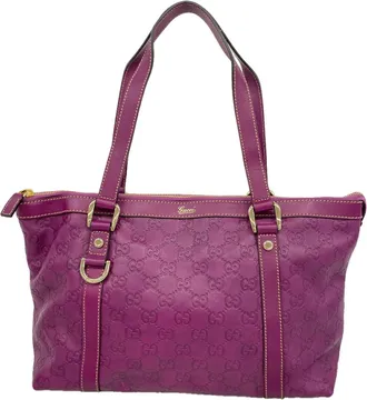 Gucci Purple Leather Tote Bag (Pre-Owned)