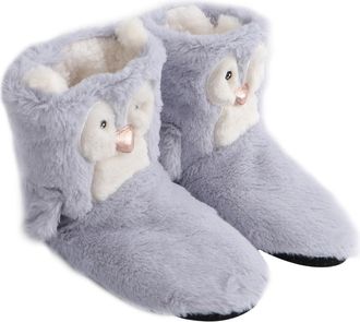 Yardwe UPKOCH Dusty Blue Warm Sole Boots for Adults Anti-slip Soft Indoor Winter Footwear Breathable Non-scratch Floor Slippers Comfortable Autumn and Winter