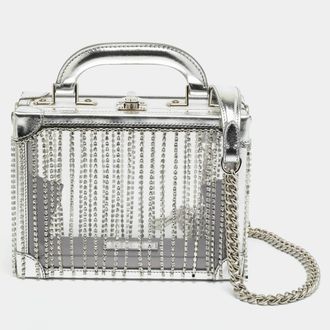 Area Area X Bertoni Ling Ling Silver Leather And Pvc Top Handle Bag