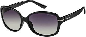 Polaroid Zwart/Grijs Gepolariseerde Zonnebril - Dames - Zonnebrillen - Zwart - 58 MM - Accessoires