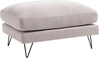 DRAWER Puf de tela con patas de metal negras - Natural