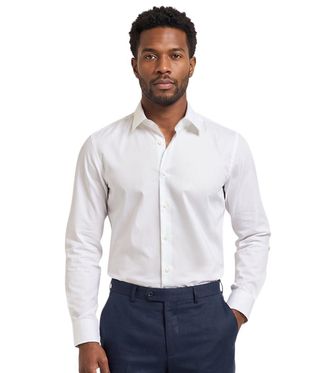 HUGO BOSS White Slim Fit Cotton Shirt