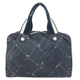 Chanel Pre-owned Travel Line Tote Bag - Dames - Vintage Handtas - Zwart - ONE Size - Nylon - Vintage