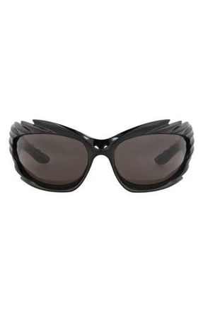 Balenciaga 78mm Novelty Sunglasses in Black Black Grey at Nordstrom Rack