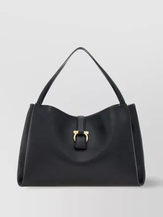 Ferragamo large gancini leather shoulder bag