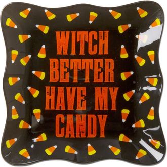 Tag Witch Bter Candy Glass Serving Platter Halloween Decor in Orange at Nordstrom
