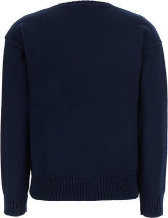 Lauren Ralph Lauren Dog Intarsia Cotton Sweater - Navy