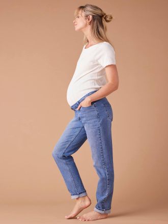 Envie de Fraise Mom-Jeans f&uuml;r die Schwangerschaft ENVIE DE FRAISE mit abnehmbarem Einsatz, waterless blue stone