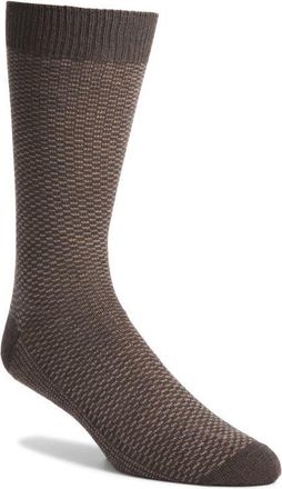 Canali Micropattern Jacquard Wool Blend Dress Socks in Charcoal at Nordstrom, Size Large