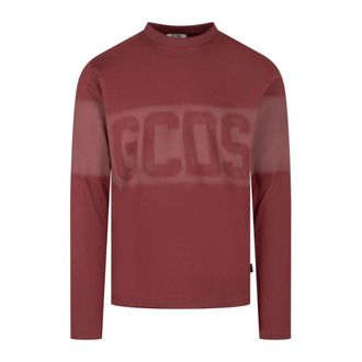 GCDS Gcds - Logo Spray LS T-Shirt - Heren - Tops - Rood - Maat: S