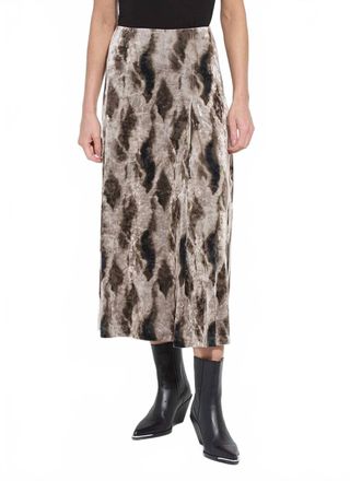 Lyss&eacute; Dominique St Velvet Pleated Skirt In Abstract Obsession