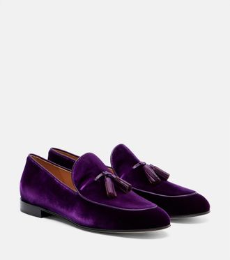 Gianvito Rossi Tasseled velvet loafers