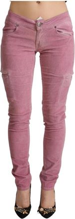 Acht Low Waist Skinny Denim Cargo Jeans - Dames - Skinny Jeans - Roze - XS - Denim - Jeans