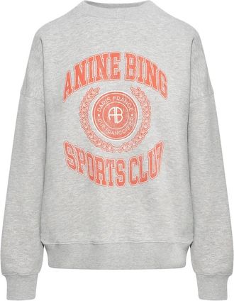 Anine Bing Miles Sweatshirt Collegiate - Dames - Sweatshirts - Grijs - XL - Katoen - Hoodies & sweatvesten