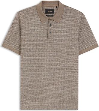 BOSS Regular-fit polo shirt with micro moulin&eacute; finish