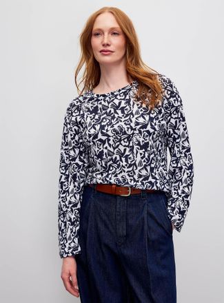 Contemporaine Womens Loose-fit pure linen T-shirt