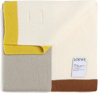 Loewe colourblock ribbed scarf - Neutrals