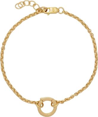 Made by Mary Rolo Charm Bracelet with Link Lock in Gold Filled at Nordstrom, Size 7