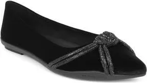 Aerosoles Damir Suede Crystal Embellished Flat in Black Velvet at Nordstrom Rack, Size 10