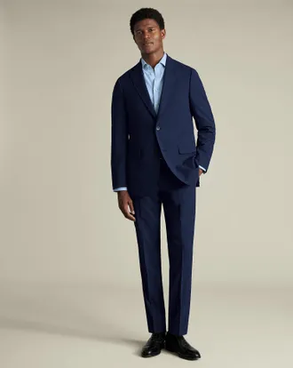 CHARLES TYRWHITT Ultimate Performance Suit Trousers - Ink Blue Size 36/32 by Charles Tyrwhitt