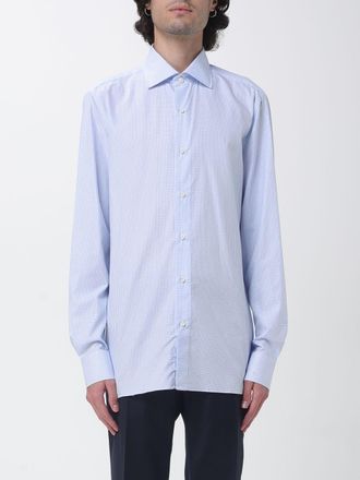 Borrelli Napoli Camicia a righe Luciano in cotone con collo francese