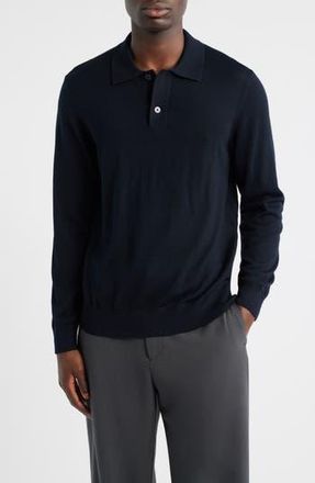 Nn.07 Serge 6584 Long Sleeve Wool Blend Polo Sweater in Deep Navy at Nordstrom Rack, Size Small