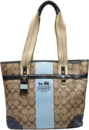 Coach Signature Line Handbag Tote Bag (Pre-Owned)